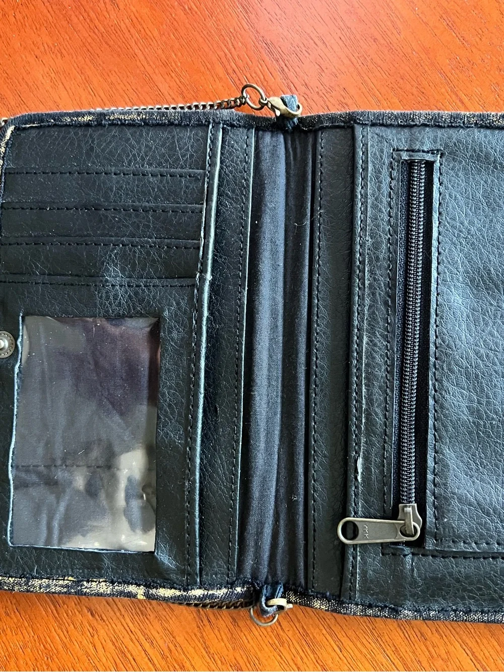 Ecote Blue Geometric Beaded Crossbody Wallet Bag